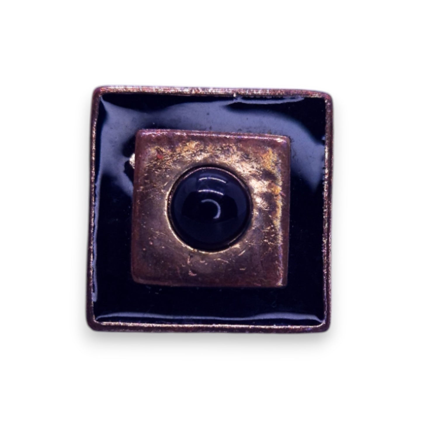 Gold Tone Enamelled Statement Ring