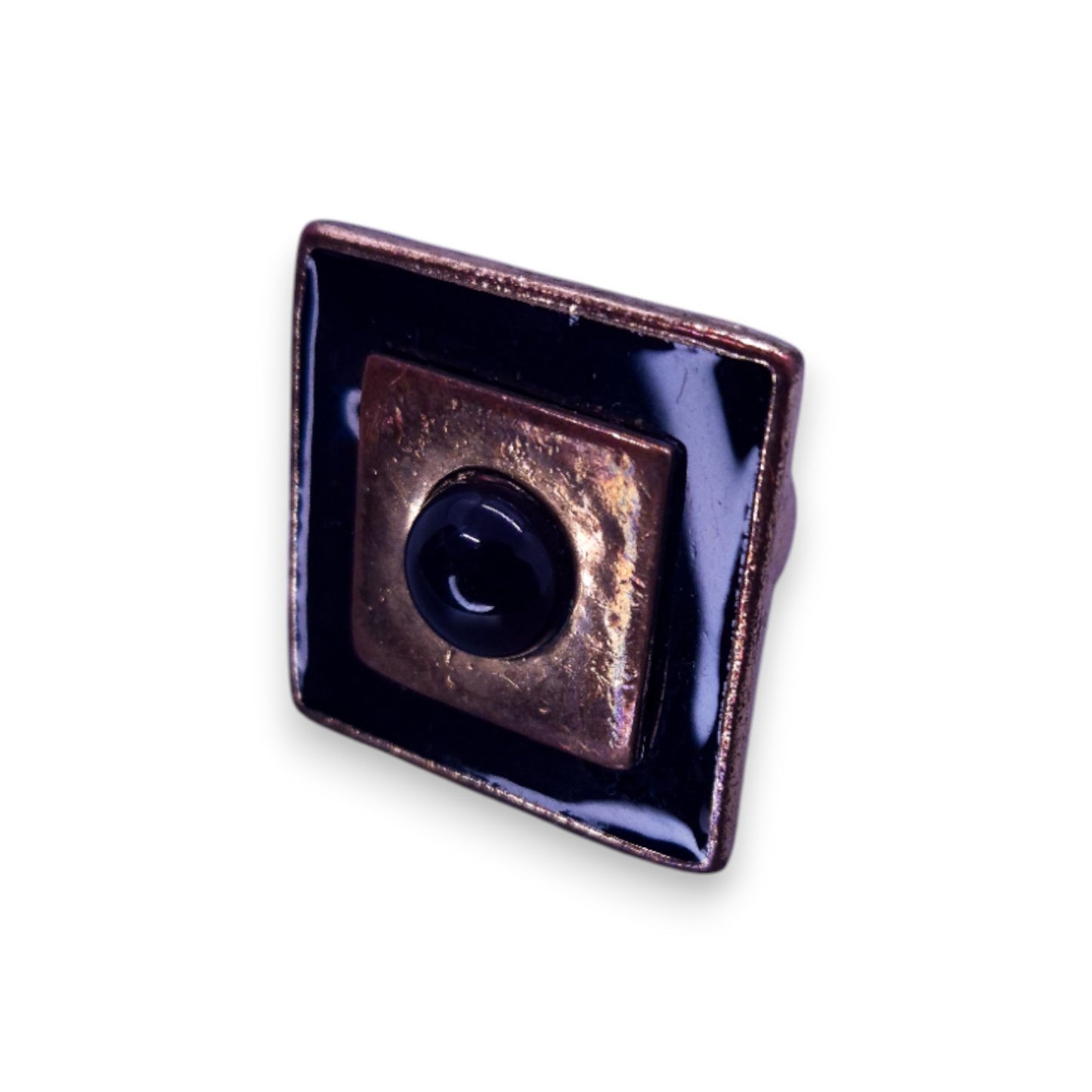 Gold Tone Enamelled Statement Ring