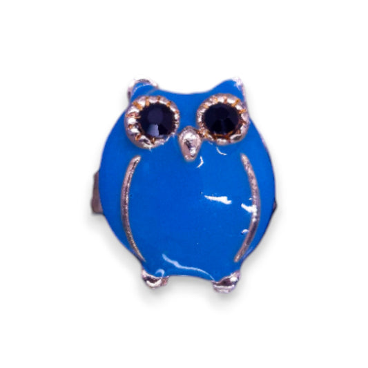 Gold Tone Enamelled Nature Inspired Owl Ring