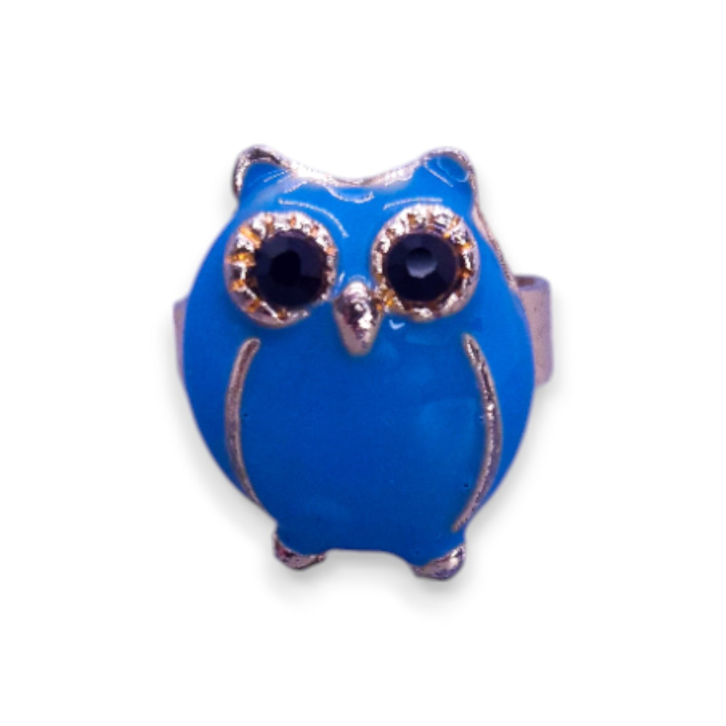 Gold Tone Enamelled Nature Inspired Owl Ring