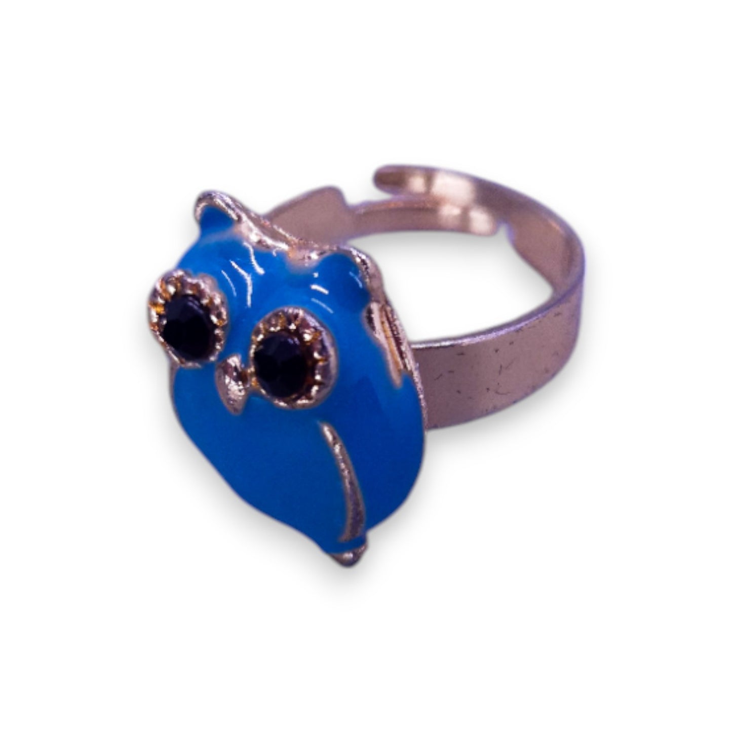 Gold Tone Enamelled Nature Inspired Owl Ring