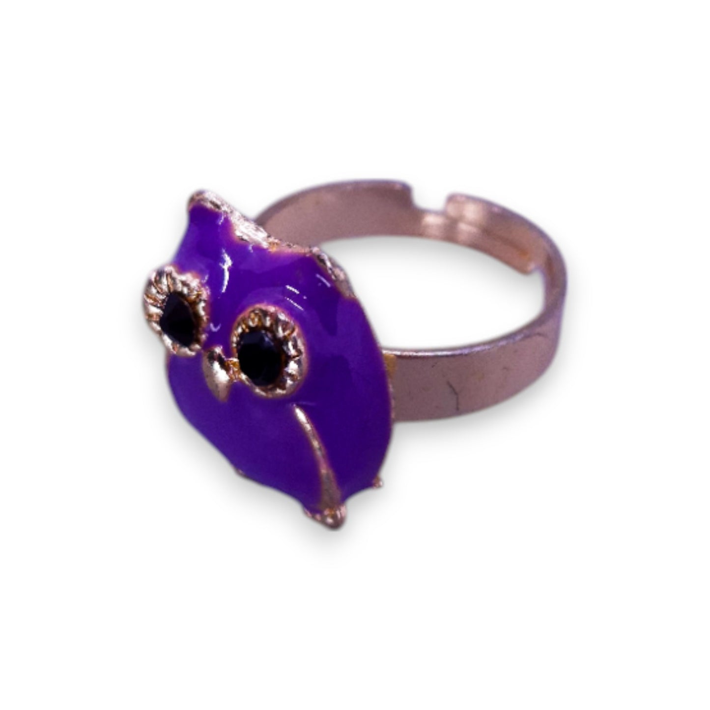 Gold Tone Enamelled Nature Inspired Owl Ring