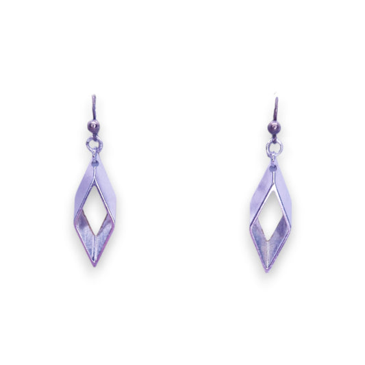 Silver Tone Art Deco Earrings