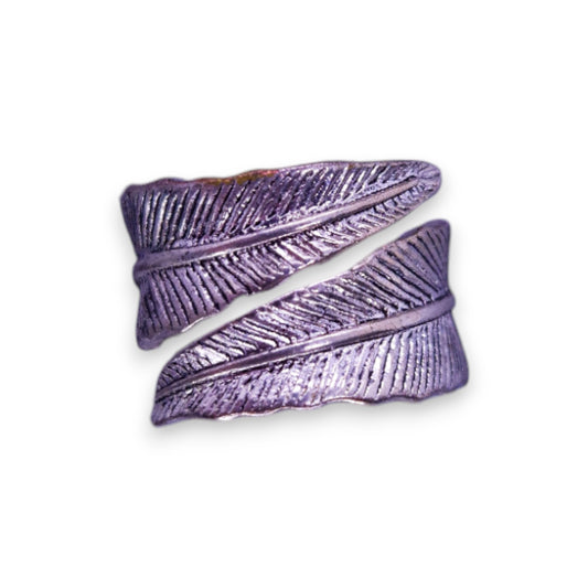 Silver Tone Nature Inspired Leaf Ring