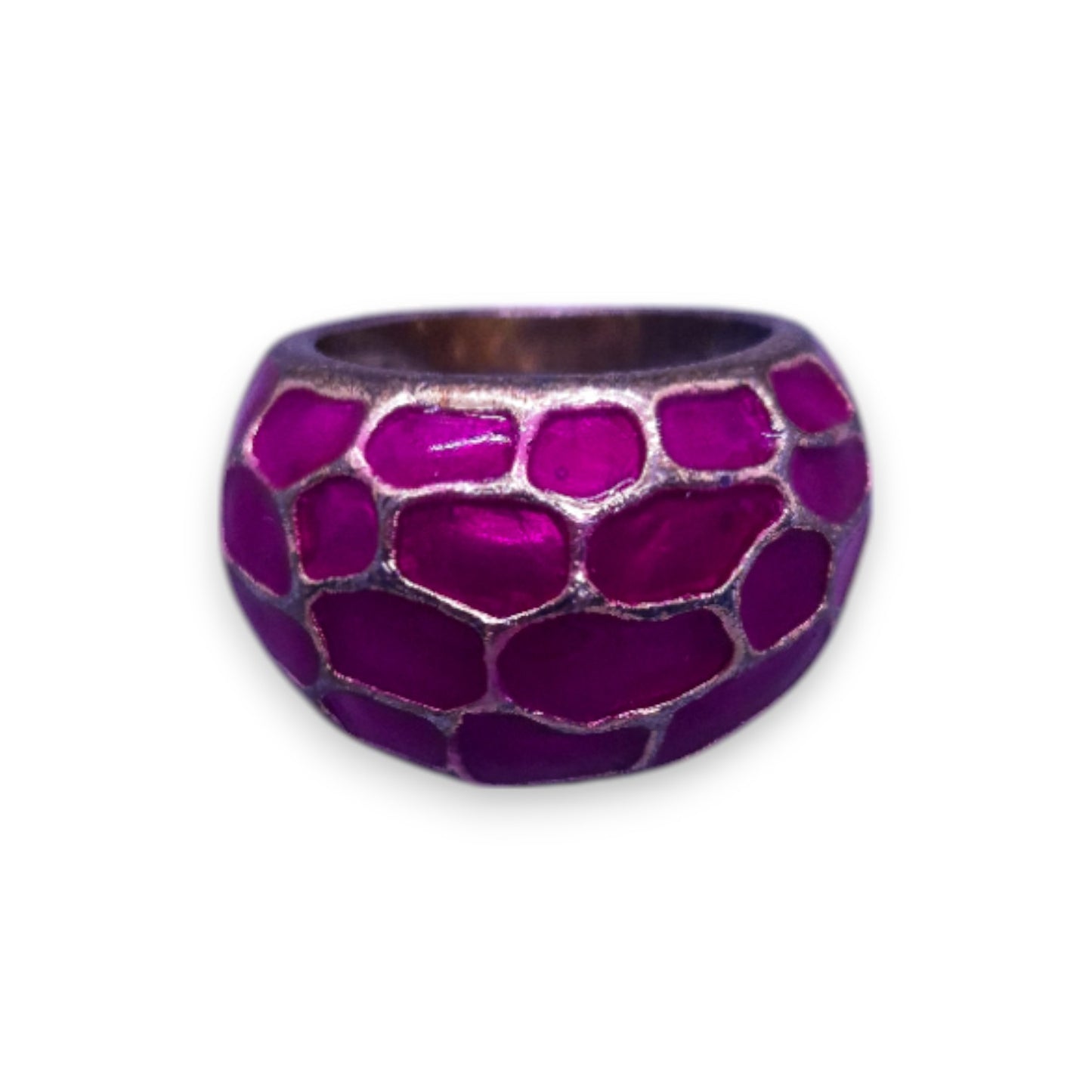 Gold Tone Enamelled Statement Ring