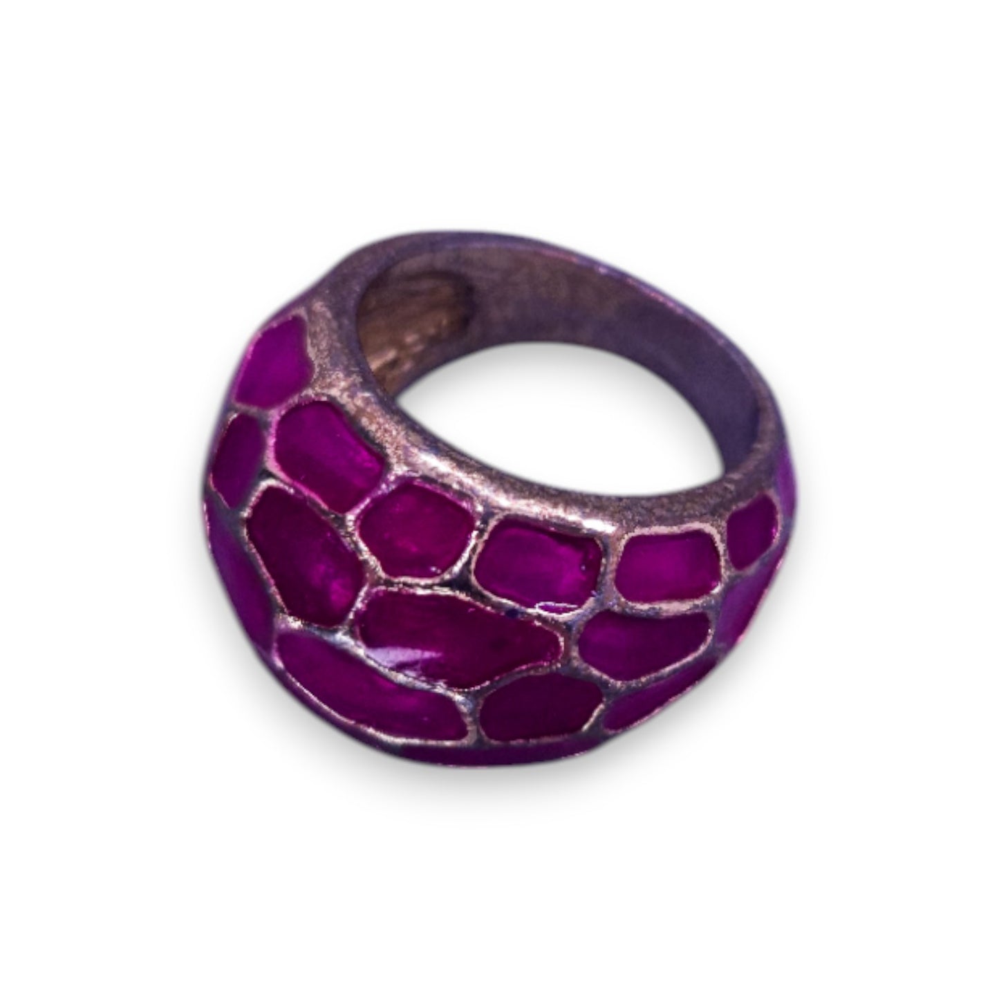 Gold Tone Enamelled Statement Ring