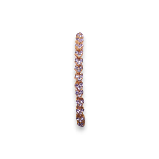 Gold Tone Cubic Zirconia Romantic Hearts Bracelet