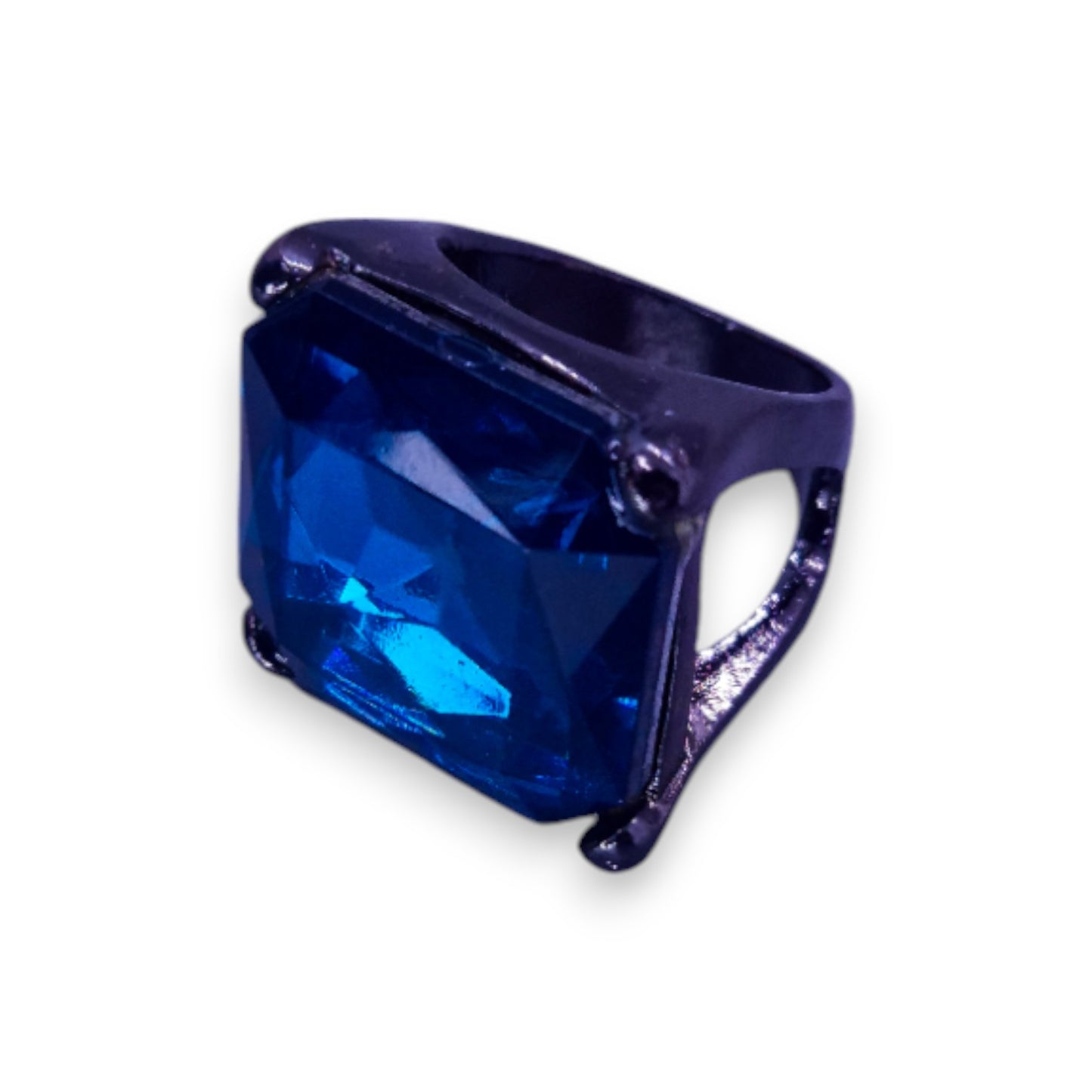 Metal Blue Stone Statement Ring