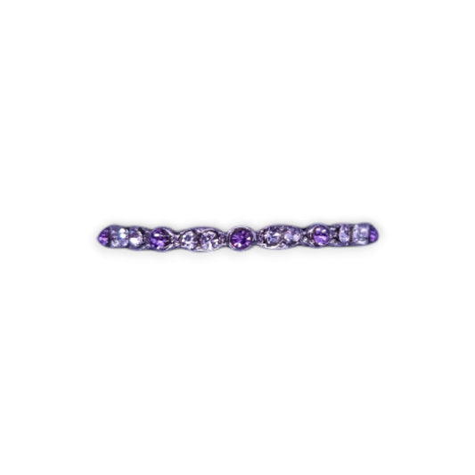 Silver Tone Clear & Purple Cubic Zirconia Classic Ring