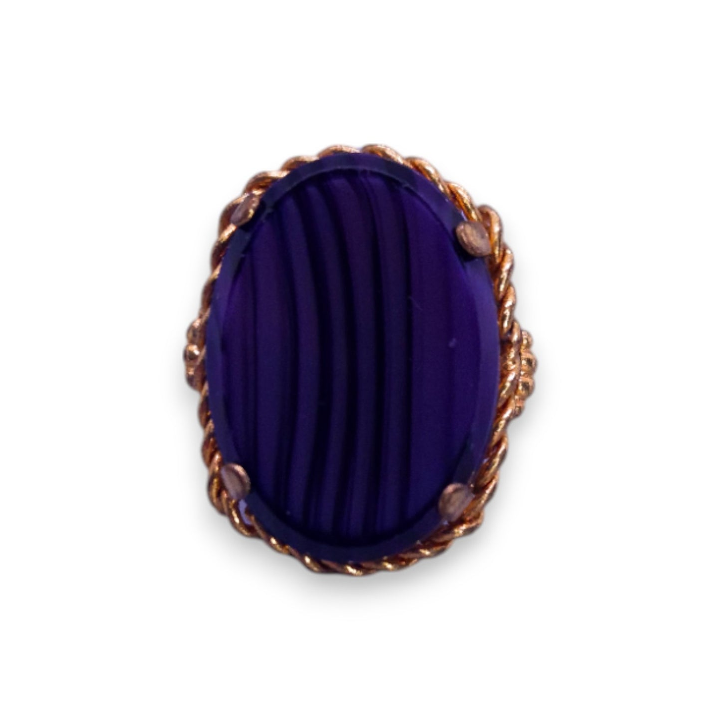 Gold Tone Faux Agate Statement Ring