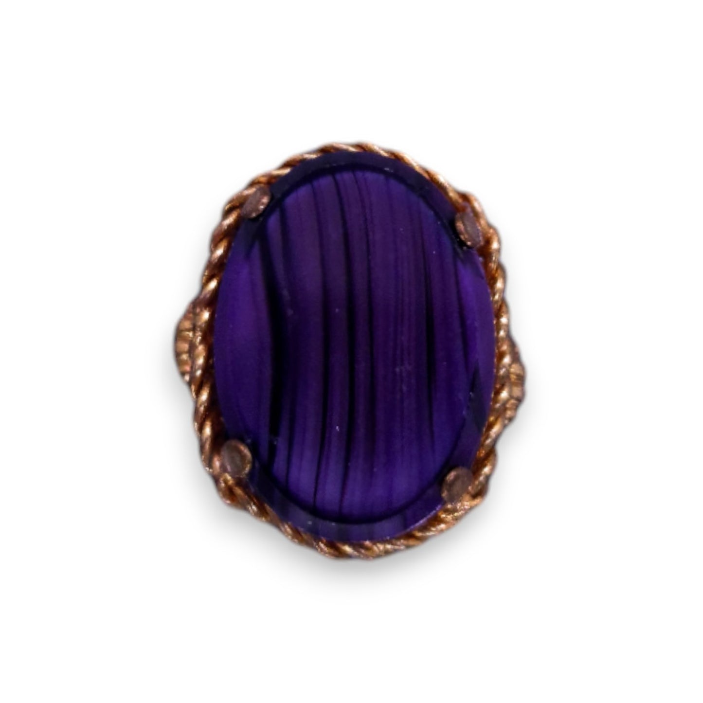 Gold Tone Faux Agate Statement Ring