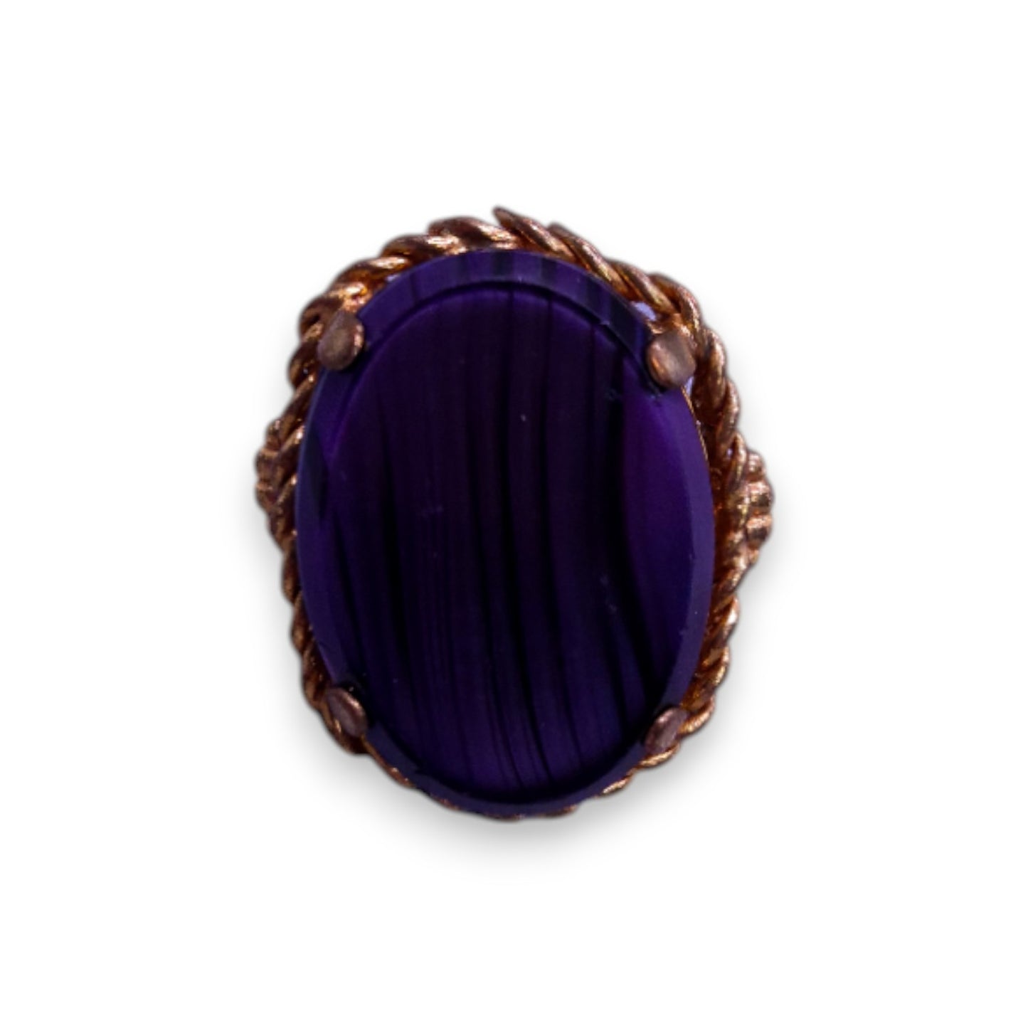 Gold Tone Faux Agate Statement Ring