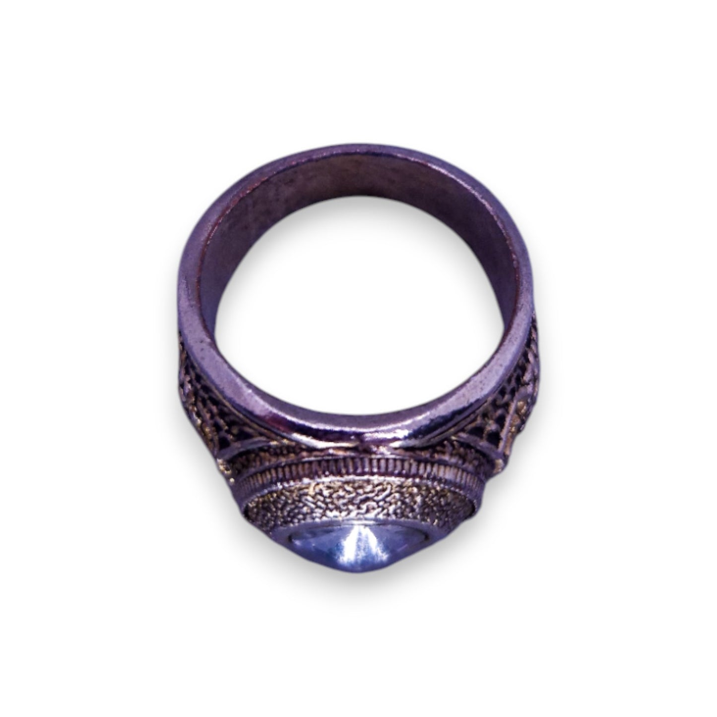 Silver Tone Clear Stone Statement Ring