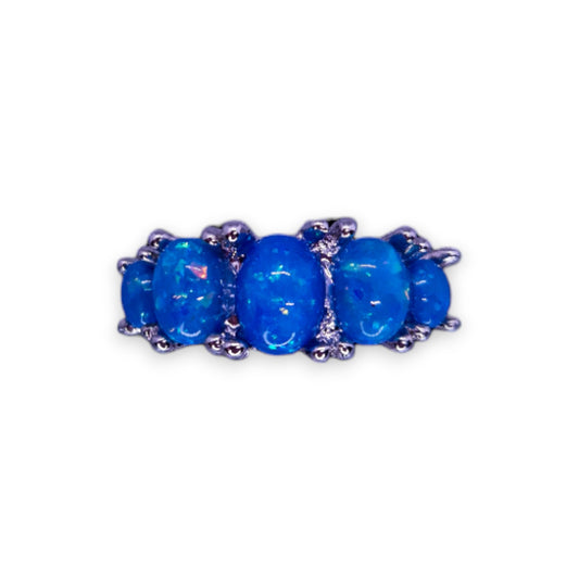 Sterling Silver Opal Classic Ring