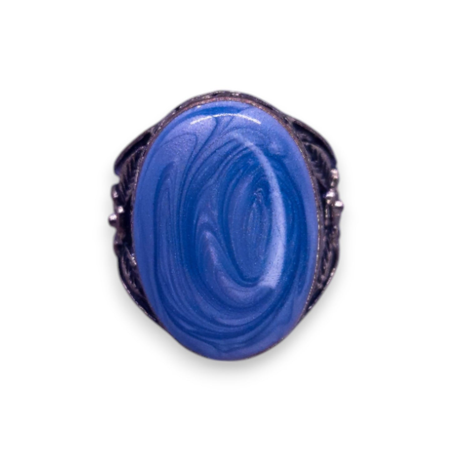 Metal Blue Paste Statement Ring