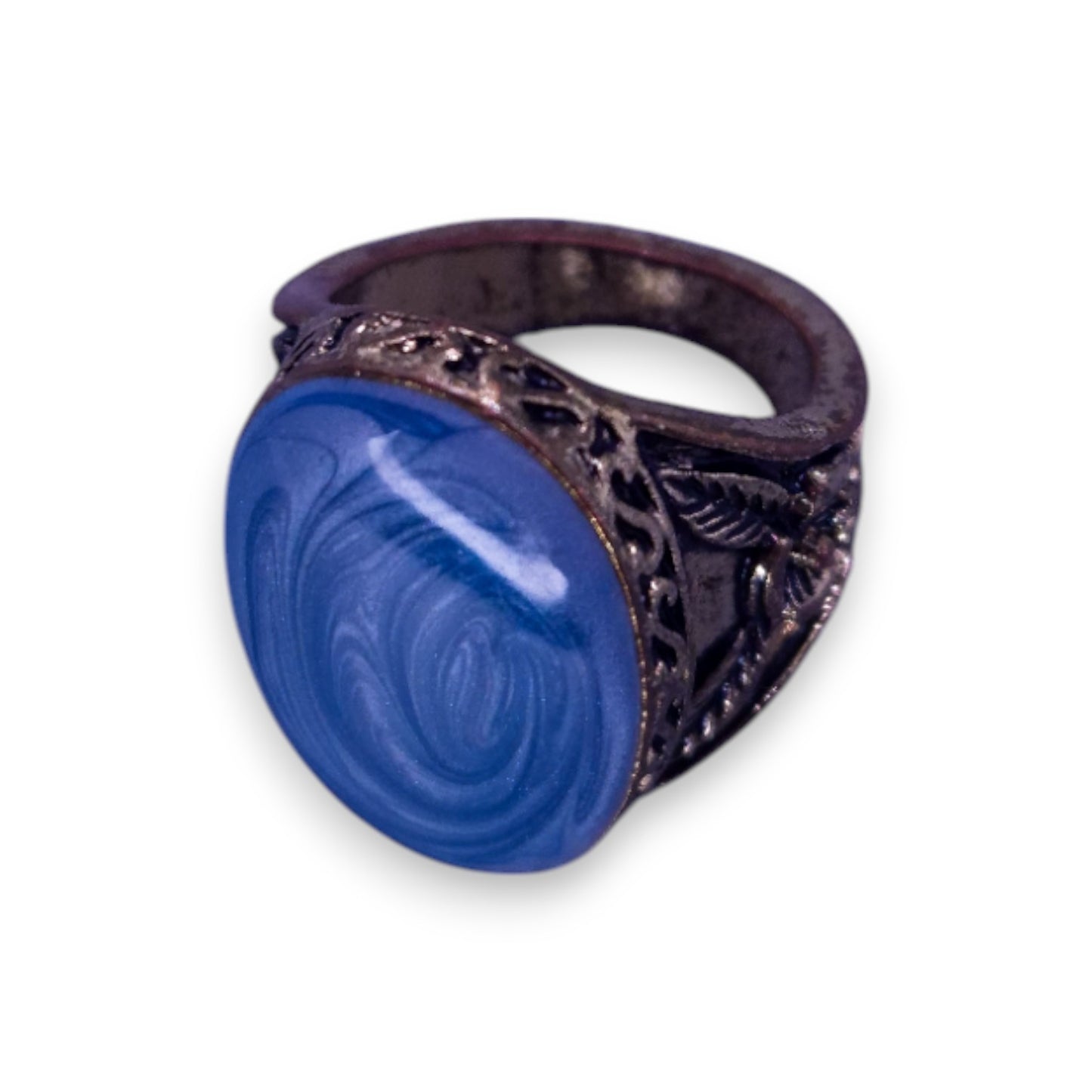 Metal Blue Paste Statement Ring