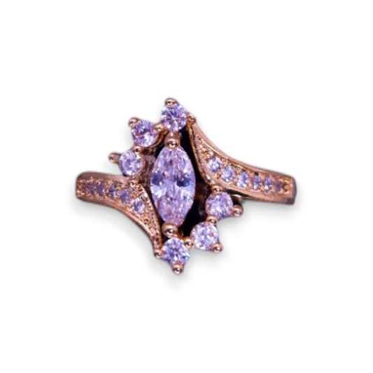 Gold Tone Cubic Zirconia Classic Ring