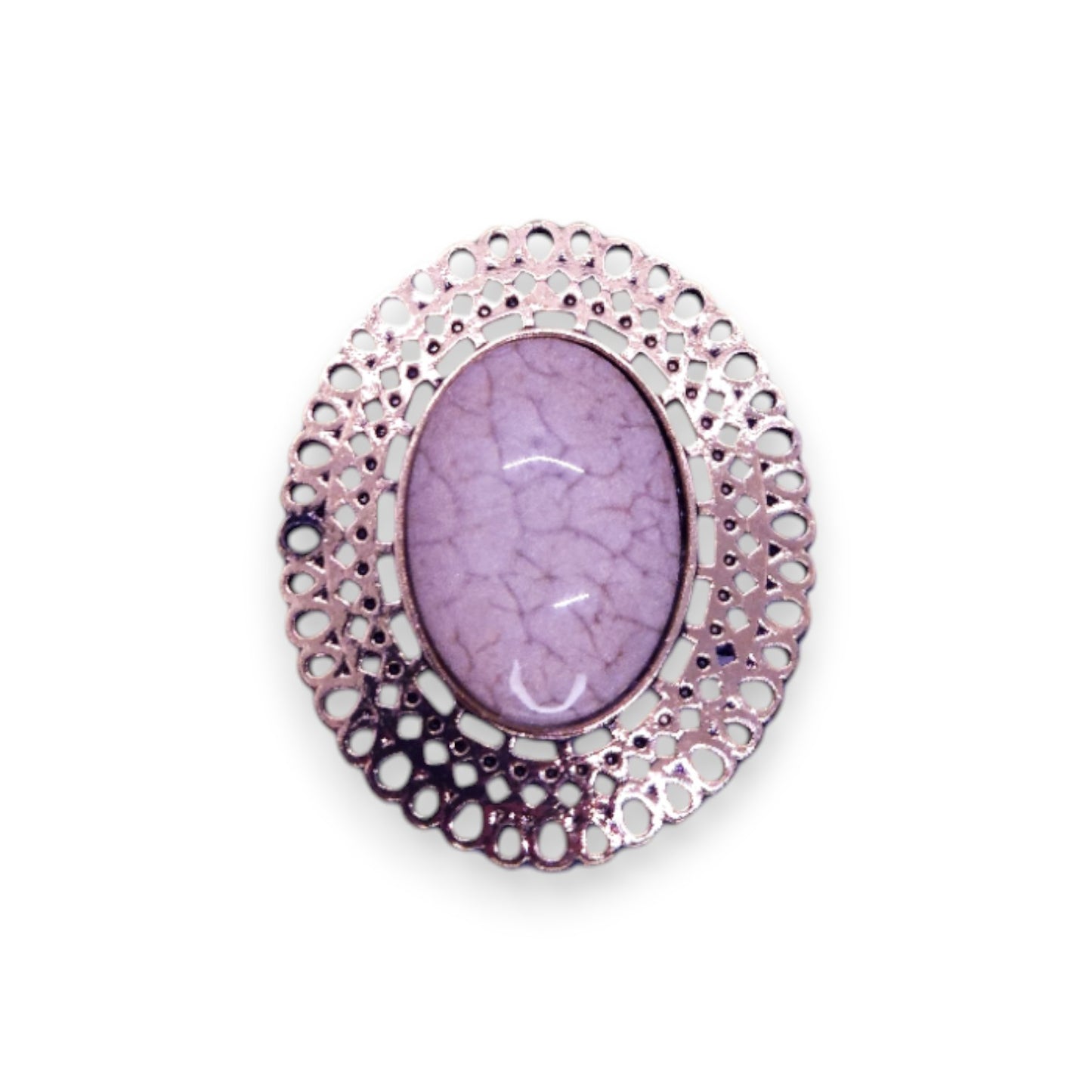 Gold Tone Pink Stone Statement Ring