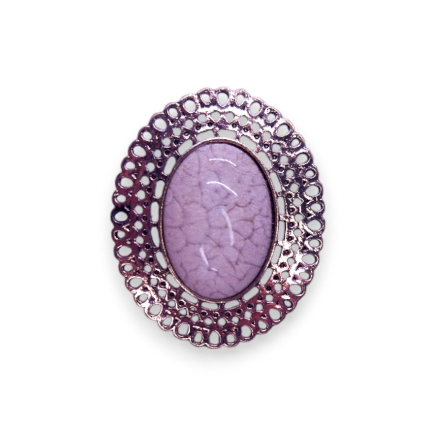Gold Tone Pink Stone Statement Ring