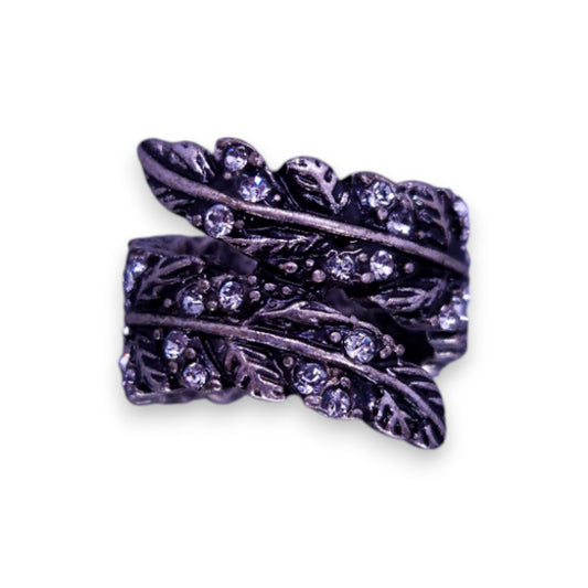 Silver Tone Nature Inspired Leaf Ring