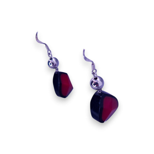 Silver Tone Bakelite Vintage Earrings