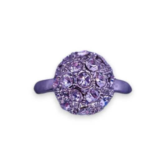 Silver Tone Clear Cubic Zirconia Classic Ring