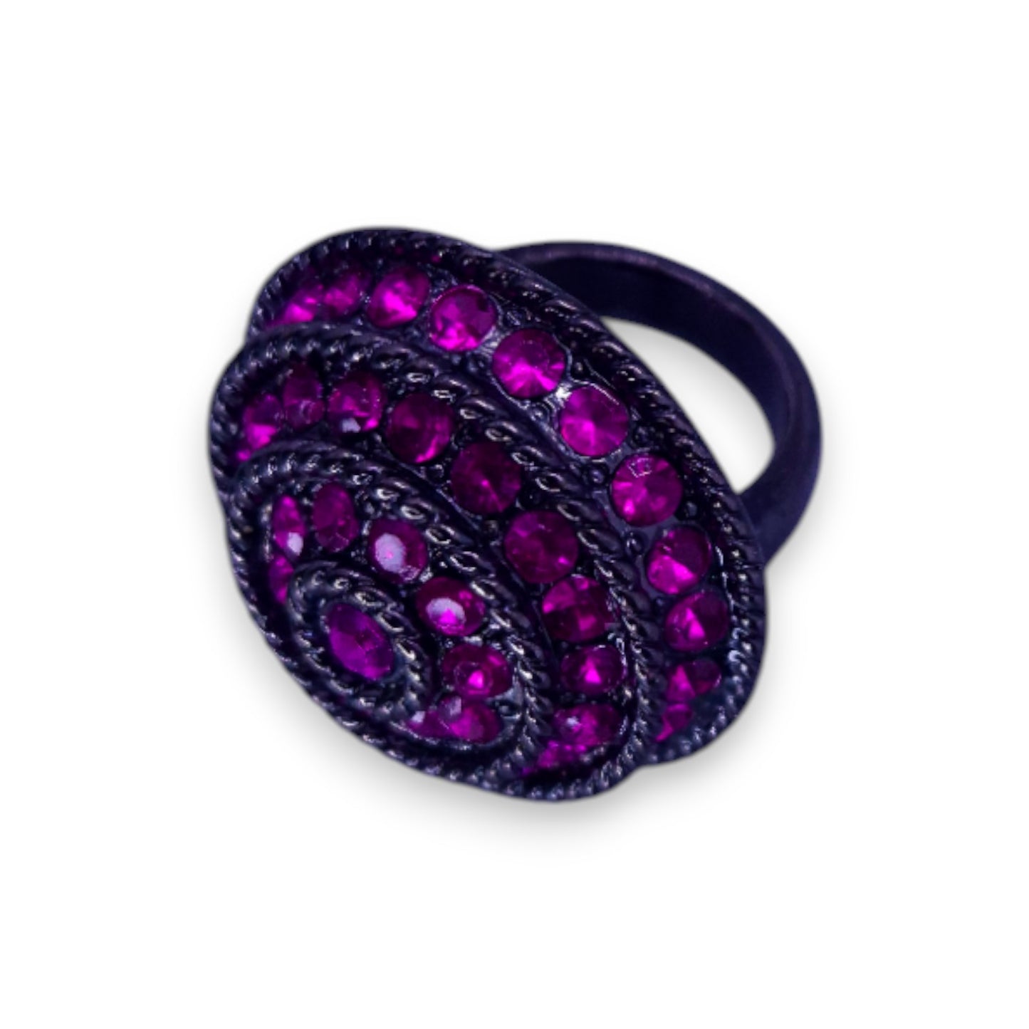 Metal Purple Cubic Zirconia Statement Ring