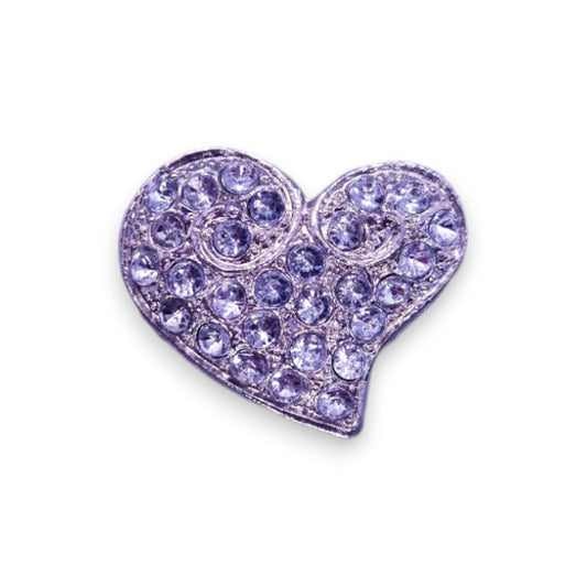 Silver Tone Clear Stones Romantic Heart Ring