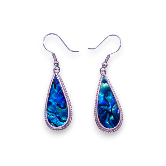 Sterling Silver Paua Shell Vintage Earrings