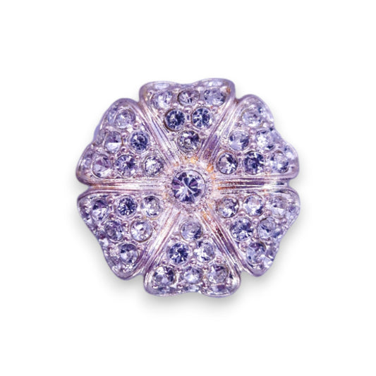 Silver Tone Clear Stones Statement Ring