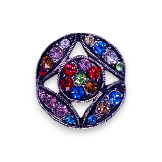 Silver Tone Multi Stones Statement Ring