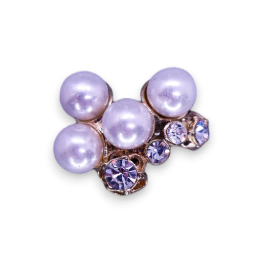 Gold Tone Faux Pearls & Cubic Zirconia Classic Ring