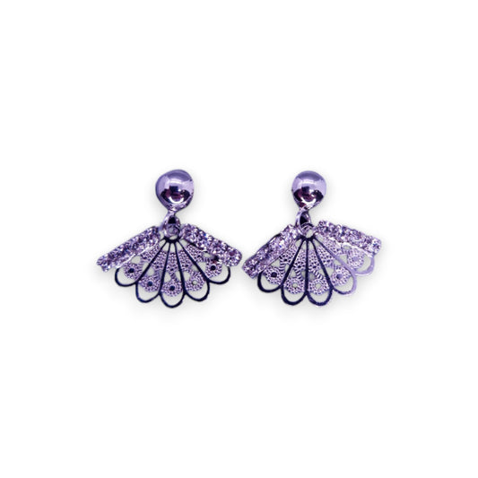 Silver Tone Cubic Zirconia Classic Earrings