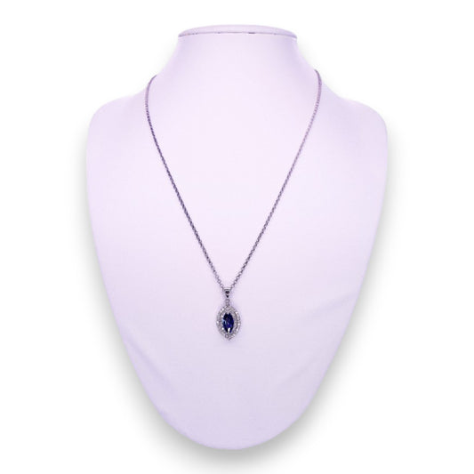 Sterling Silver, Amethyst, & Cubic Zirconia Classic Necklace