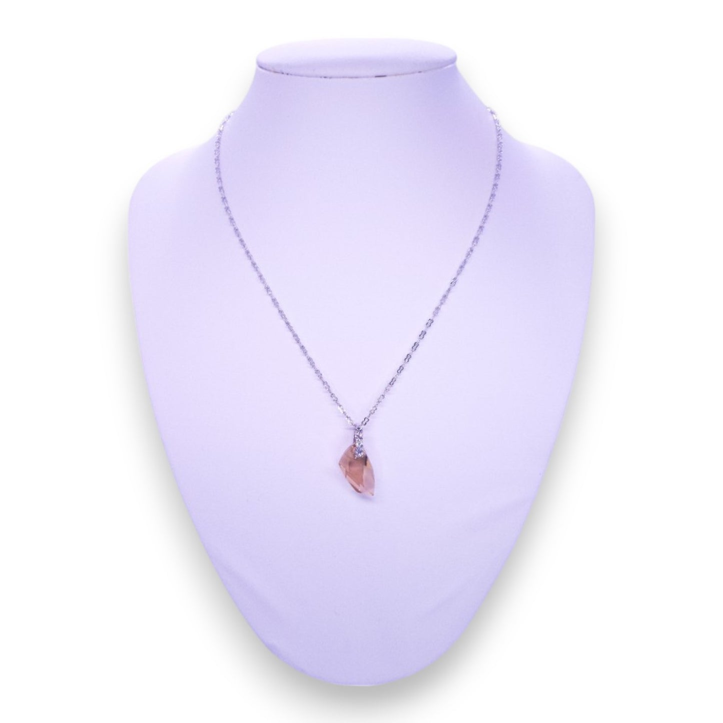 Silver Tone Austrian Crystal & Cubic Zirconia Modern Necklace & Earrings by GoSparkling