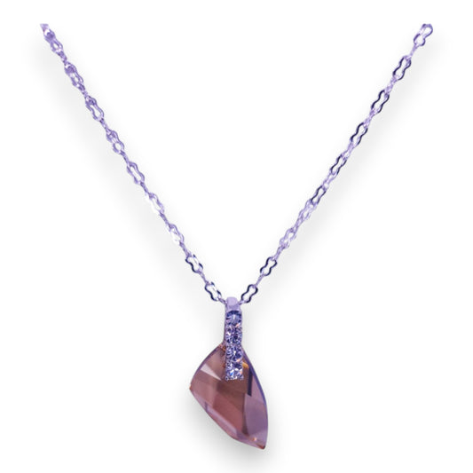 Silver Tone Austrian Crystal & Cubic Zirconia Modern Necklace & Earrings by GoSparkling