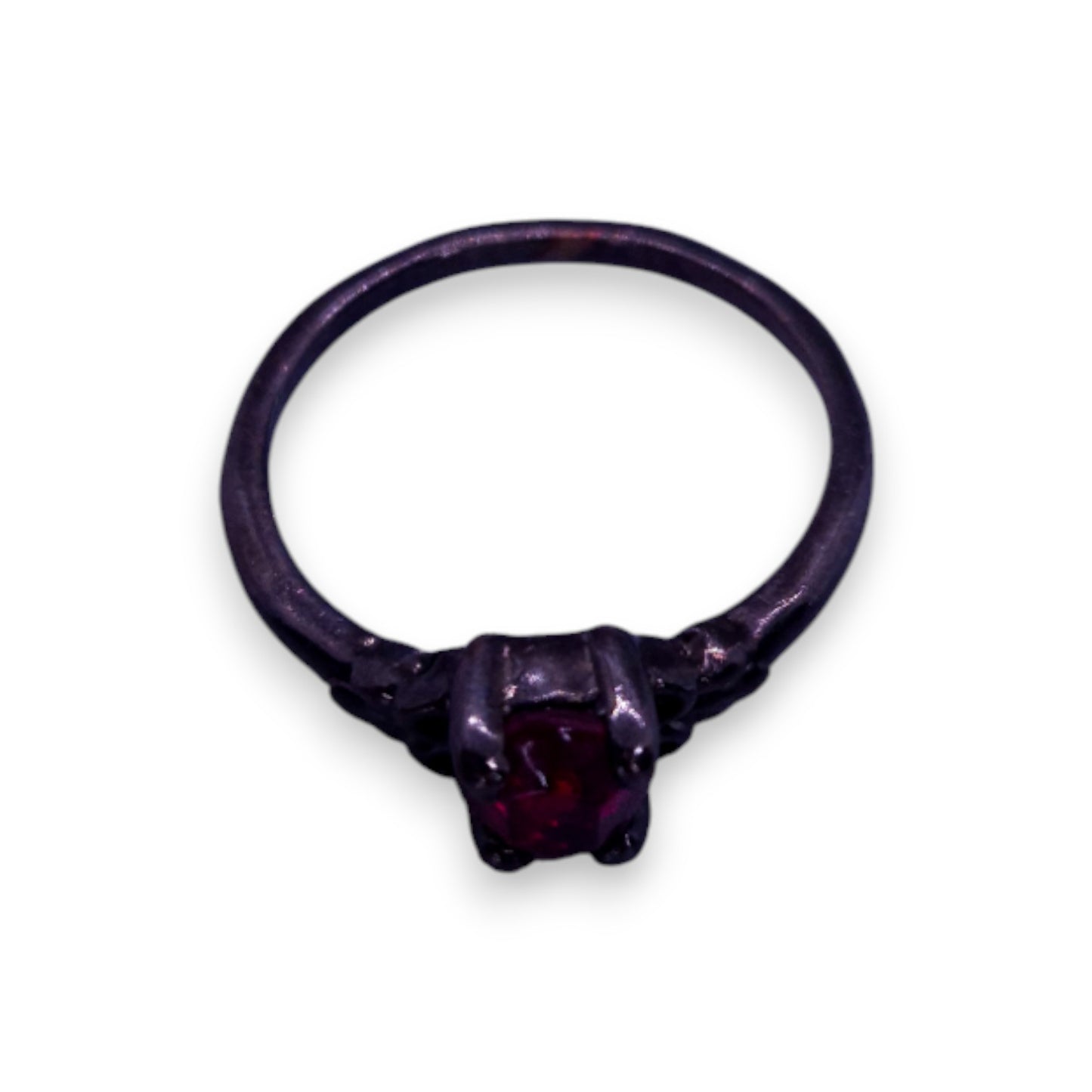 Metal Red Cubic Zirconia Classic Ring