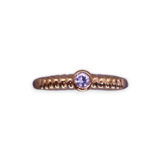 Gold Tone Cubic Zirconia Classic Ring