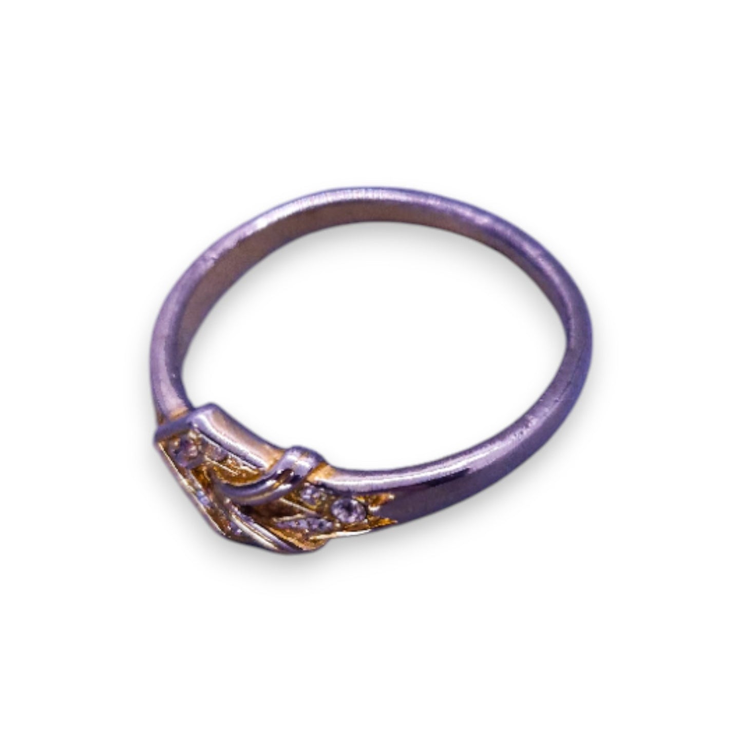 Gold Tone Cubic Zirconia Classic Ring