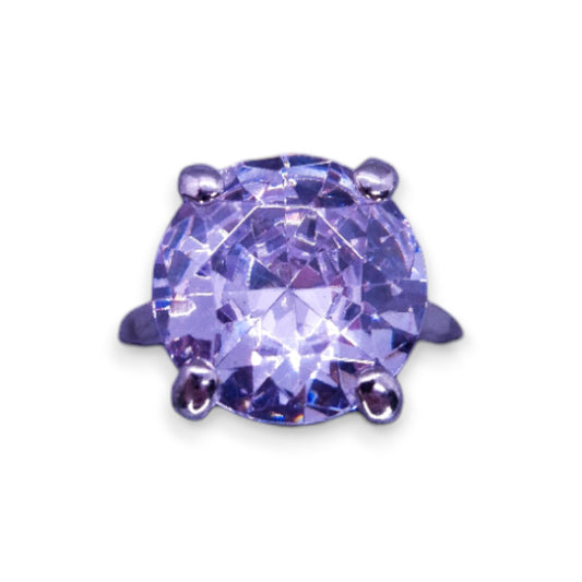Silver Tone Clear Cubic Zirconia Statement Ring