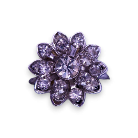 Silver Tone Clear Cubic Zirconia Classic Ring