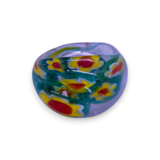 Glass "Strawberry Bloom" Statement Ring