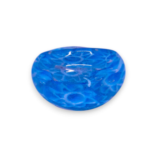 Glass "Blueberry Ice" Statement Ring