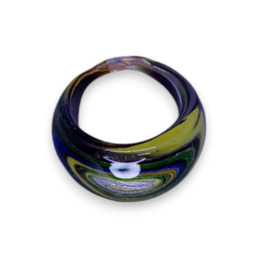 Glass "Lunar Melon" Statement Ring