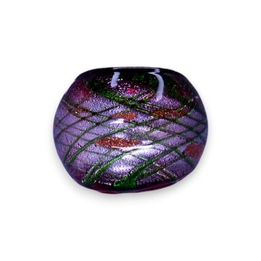 Glass "Cranberry Fizz" Statement Ring