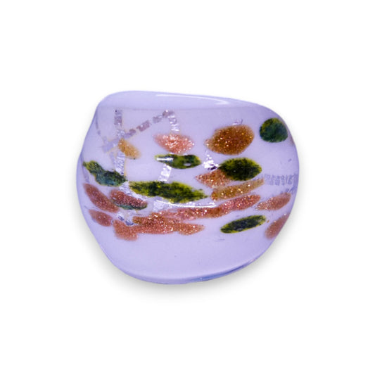 Glass "Pistachio Cream" Statement Ring