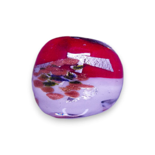 Glass "Raspberry Crème Brûlée" Statement Ring