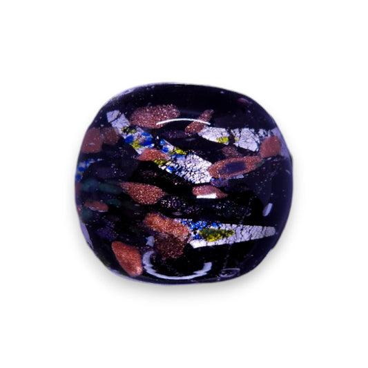 Glass "Midnight Mint Truffle" Statement Ring