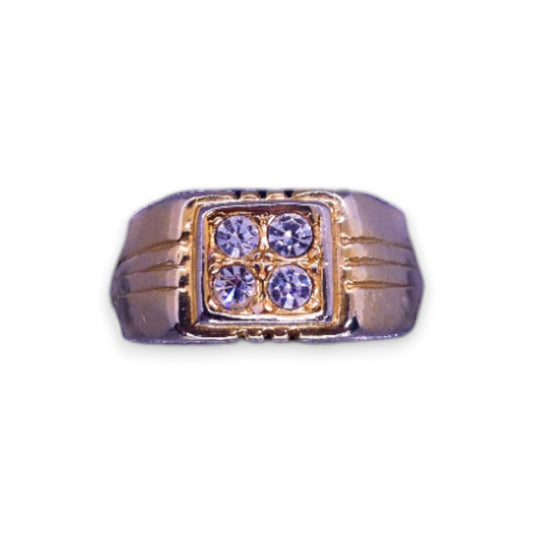Gold Tone Cubic Zirconia Classic Ring