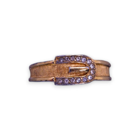 Gold Tone Cubic Zirconia Vintage Ring